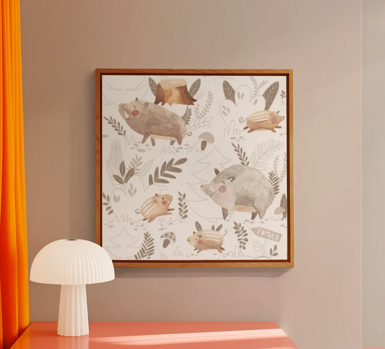 Wild zwijn acryl van Sabrina Ziegenhorn