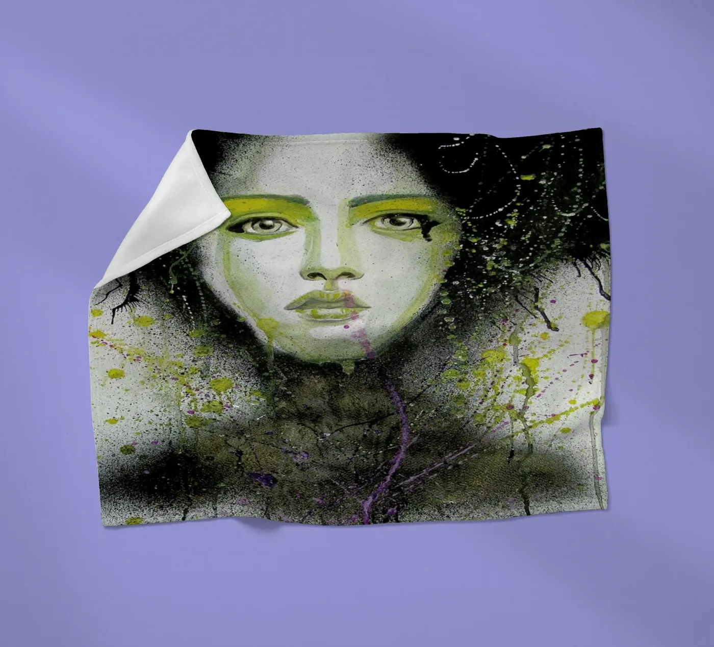 Dark Queen fleece blanket by Rebekka