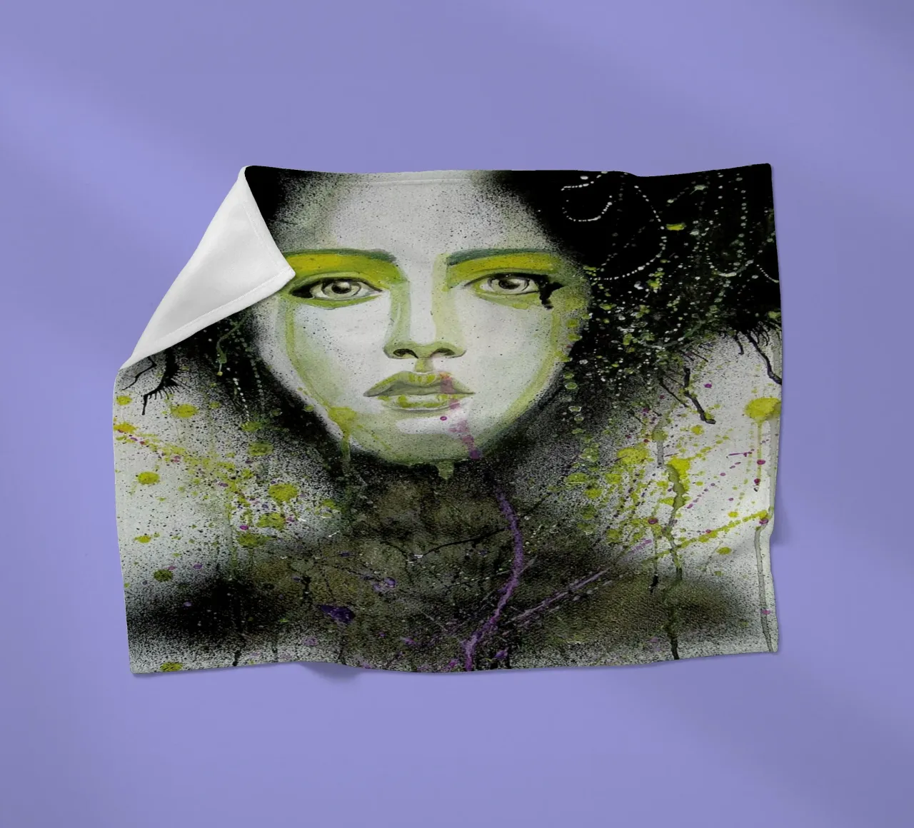 Dark Queen fleece blanket by Rebekka