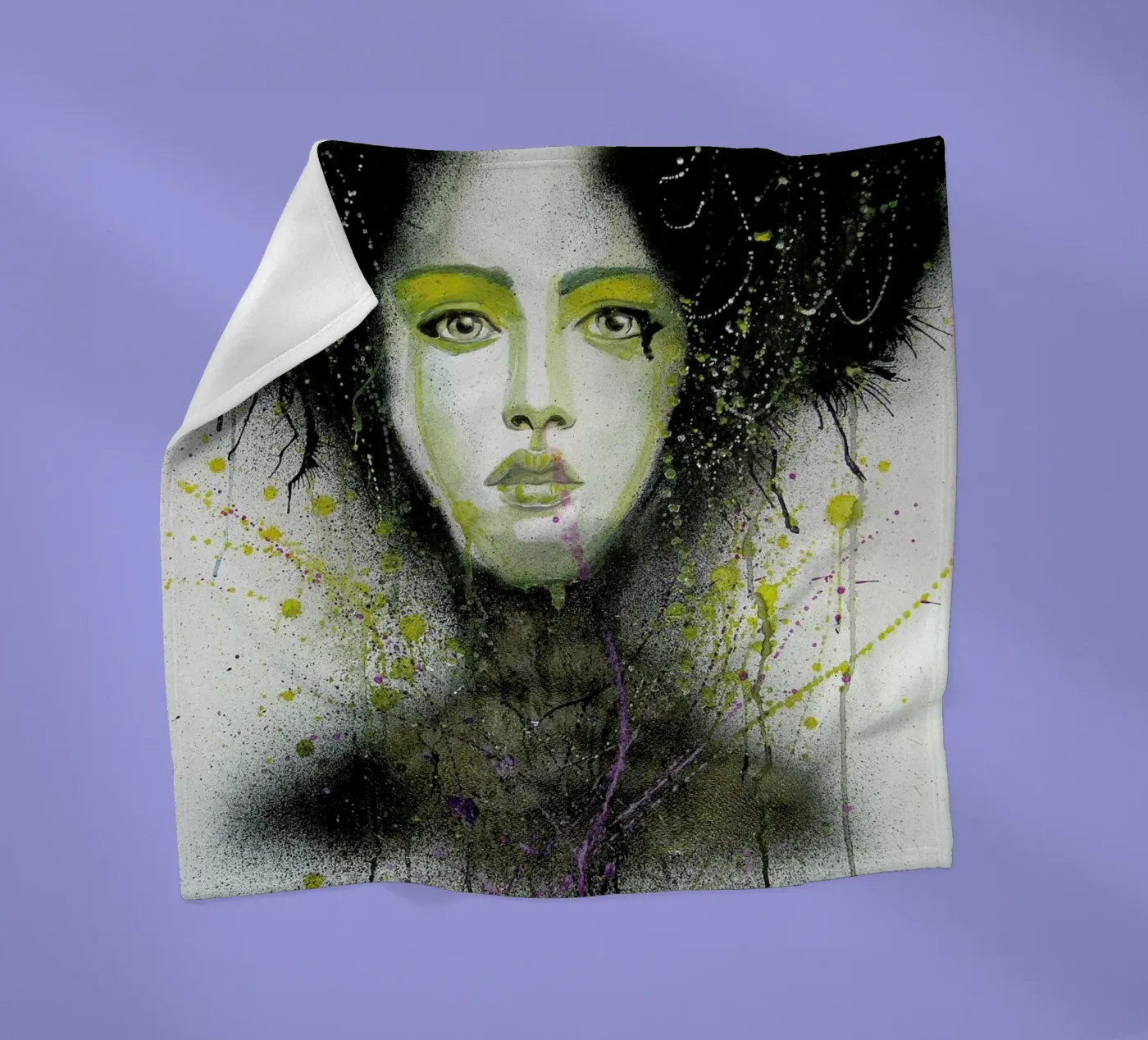 Dark Queen fleece blanket by Rebekka