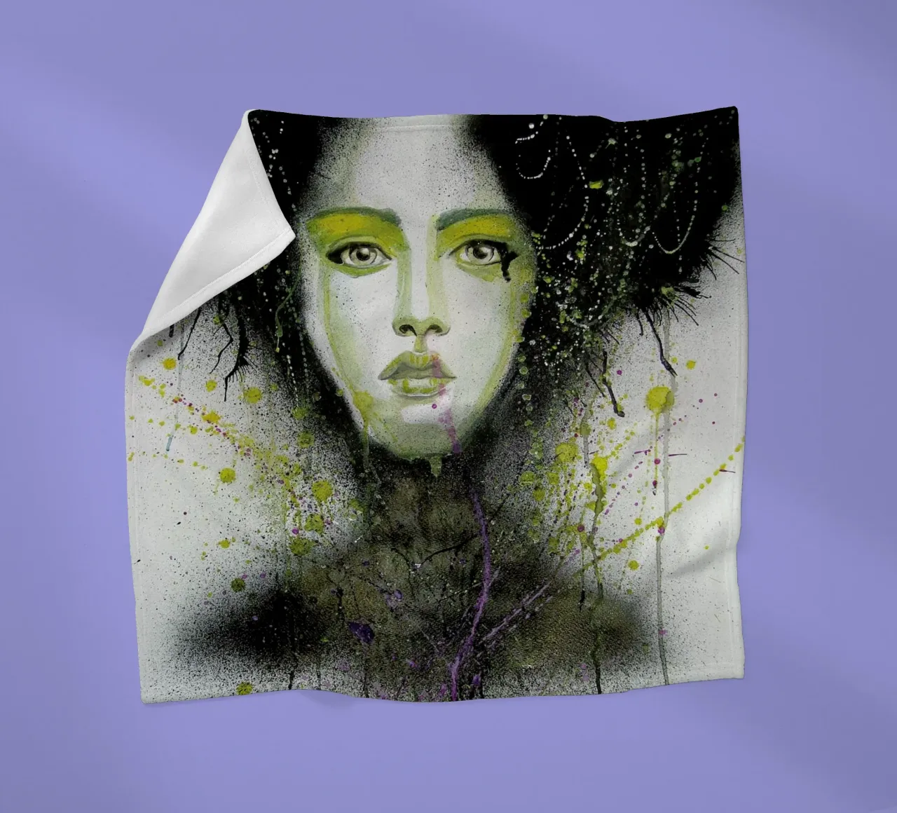 Dark Queen fleece blanket by Rebekka