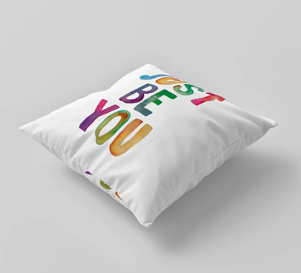 Just Be You Design tipografico arcobaleno per bambini cuscino da THE MOTIVATED TYPE