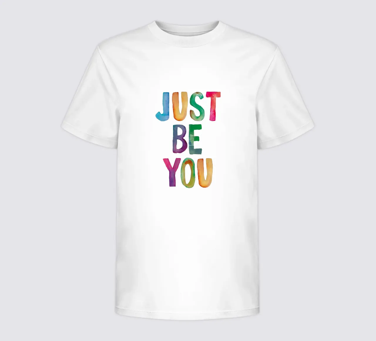 Just Be You Rainbow Typography Design for Children kids t-shirt by THE MOTIVATED TYPE