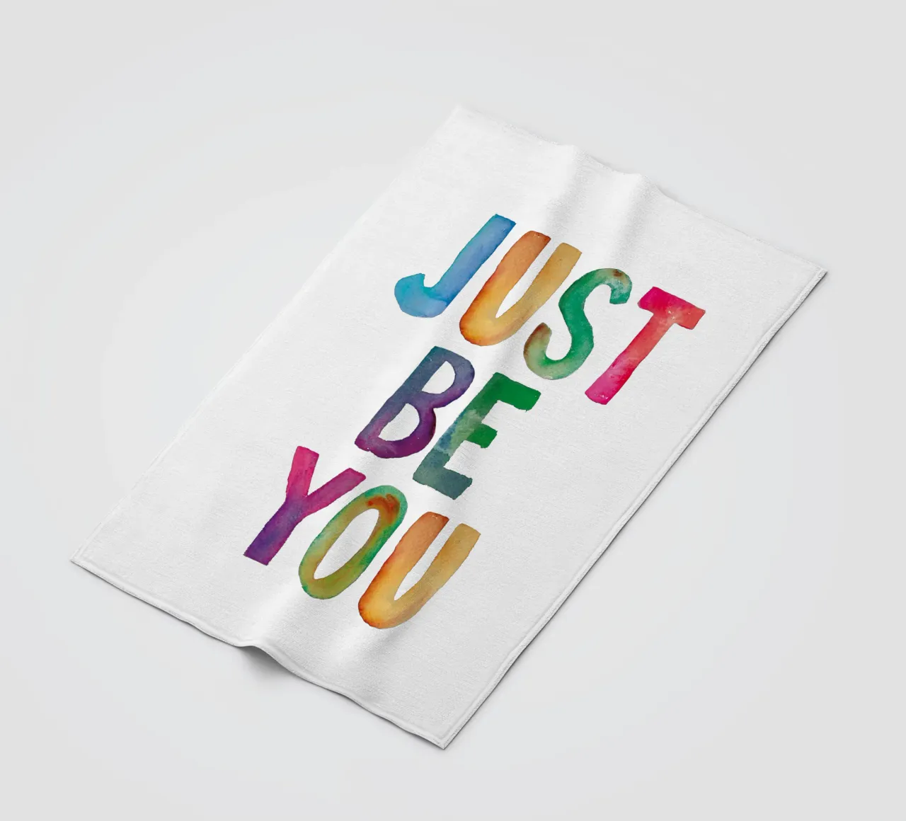 Just Be You Rainbow Typography Design for Children fleece blanket by THE MOTIVATED TYPE