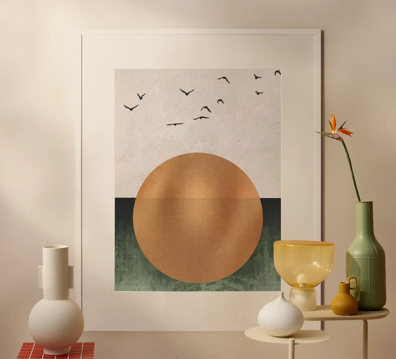 Arte del sole d'oro - Design minimalista per pareti poster con telaio in plastica da Whole©