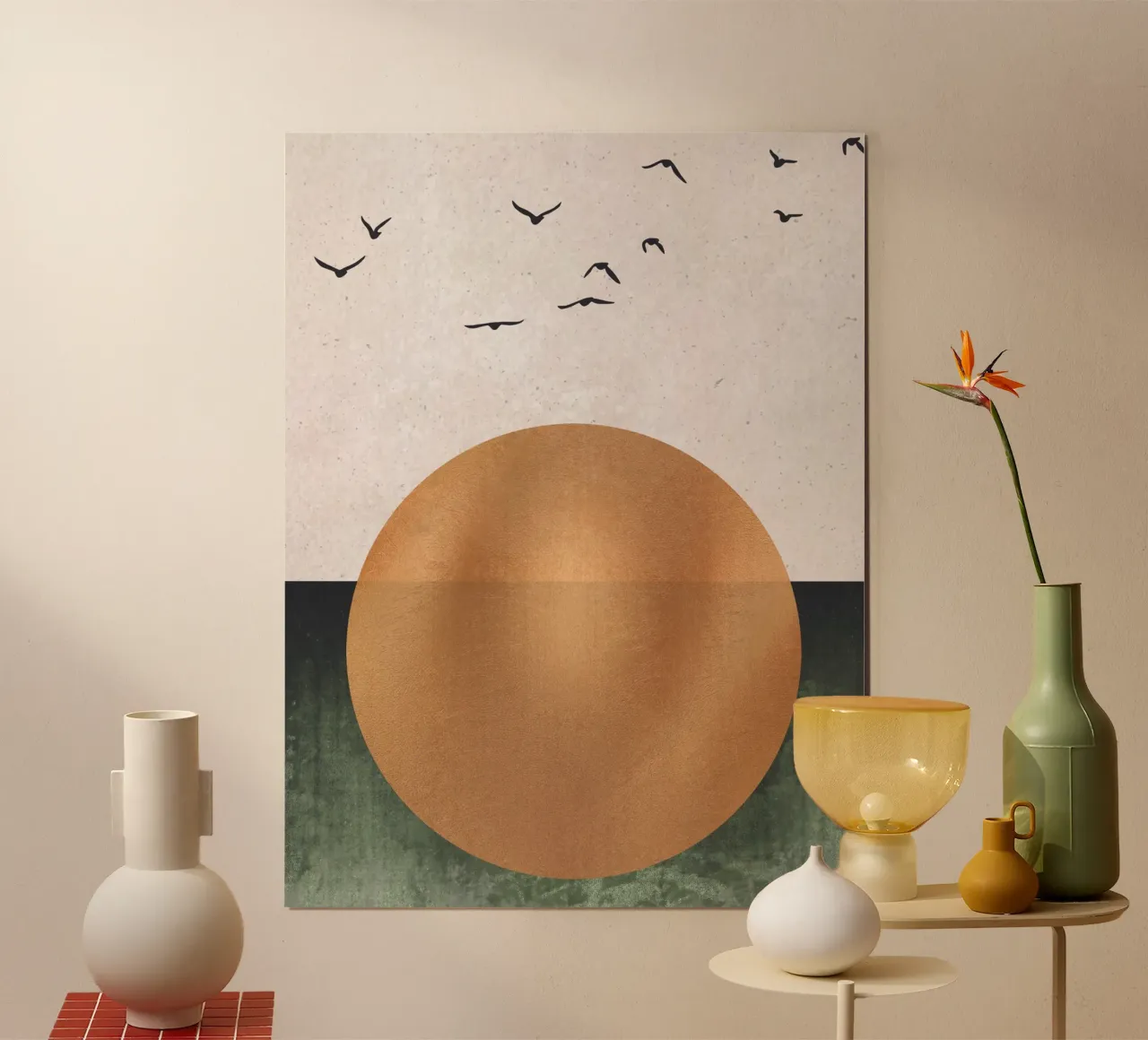 Arte del sole d'oro - Design minimalista per pareti poster con telaio in plastica da Whole©