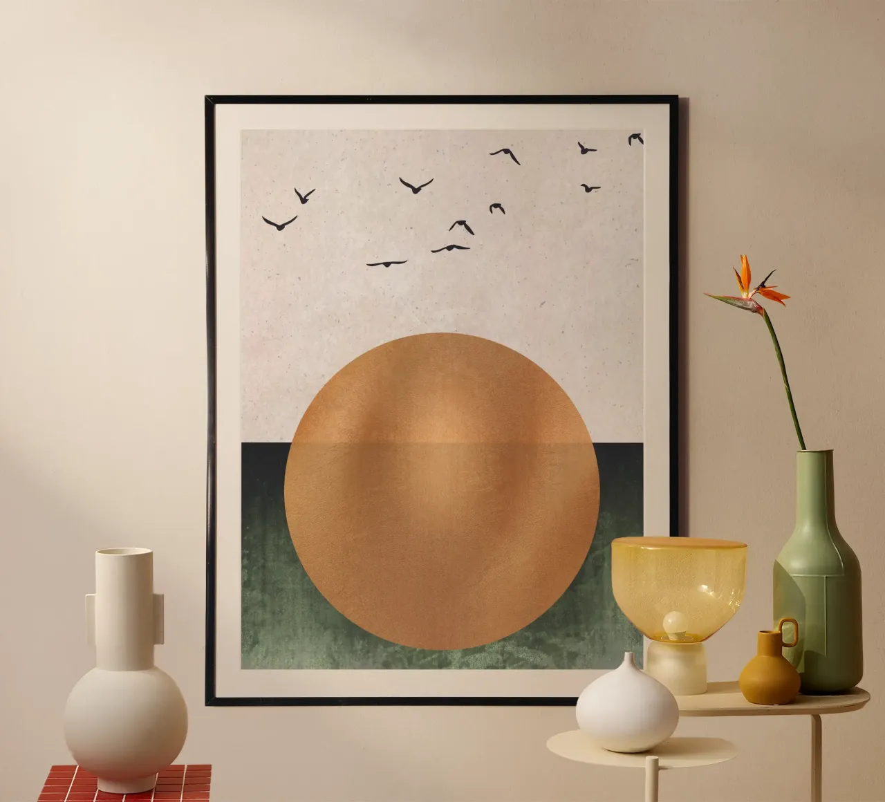 Arte del sole d'oro - Design minimalista per pareti poster con telaio in plastica da Whole©