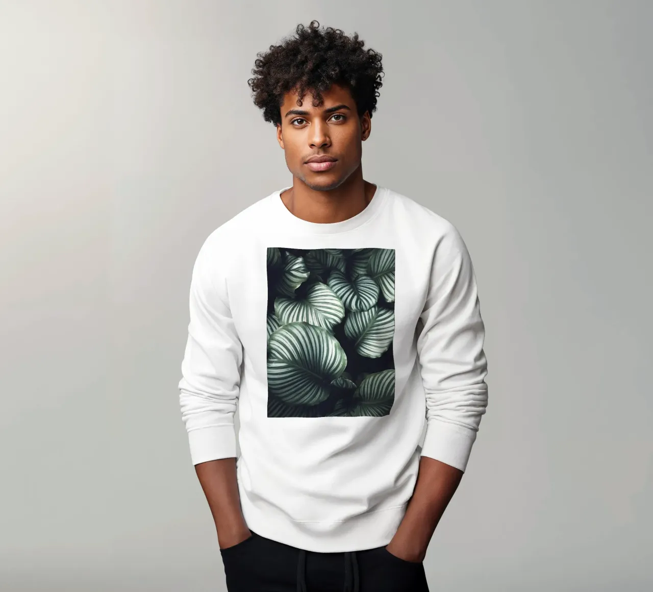 Tropical leaf pattern - Nature-inspired design sweatshirt by Whole©