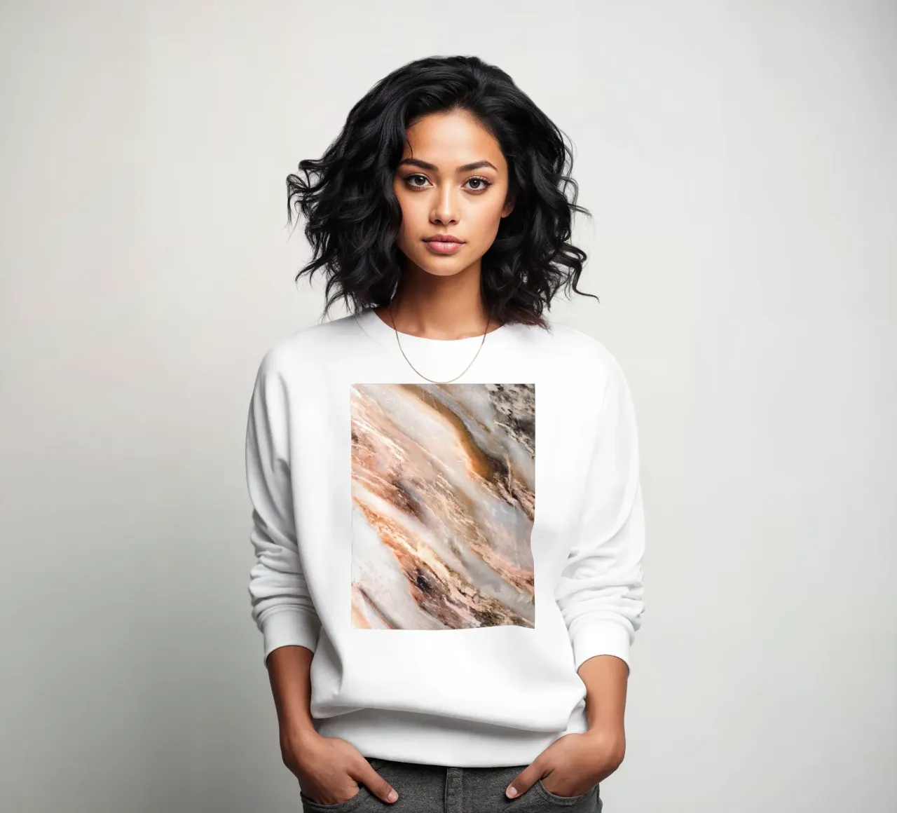 Marble river - Abstract nature design sweatshirt by Whole©