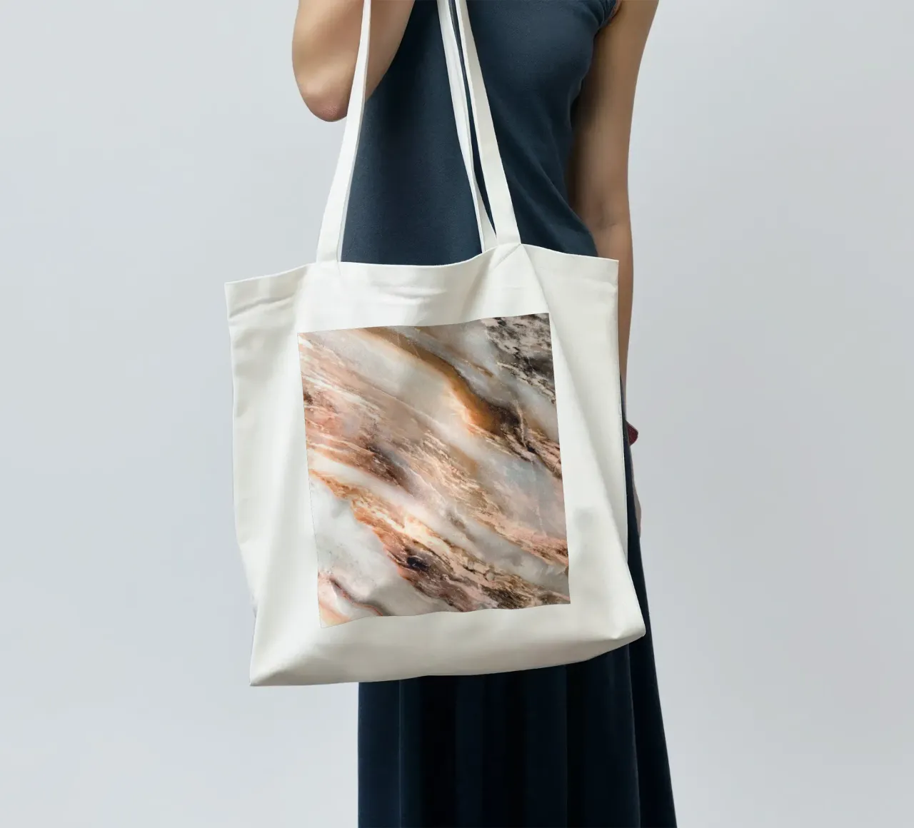 Marmorfluss – Abstraktes Naturdesign Jutebeutel von Whole©