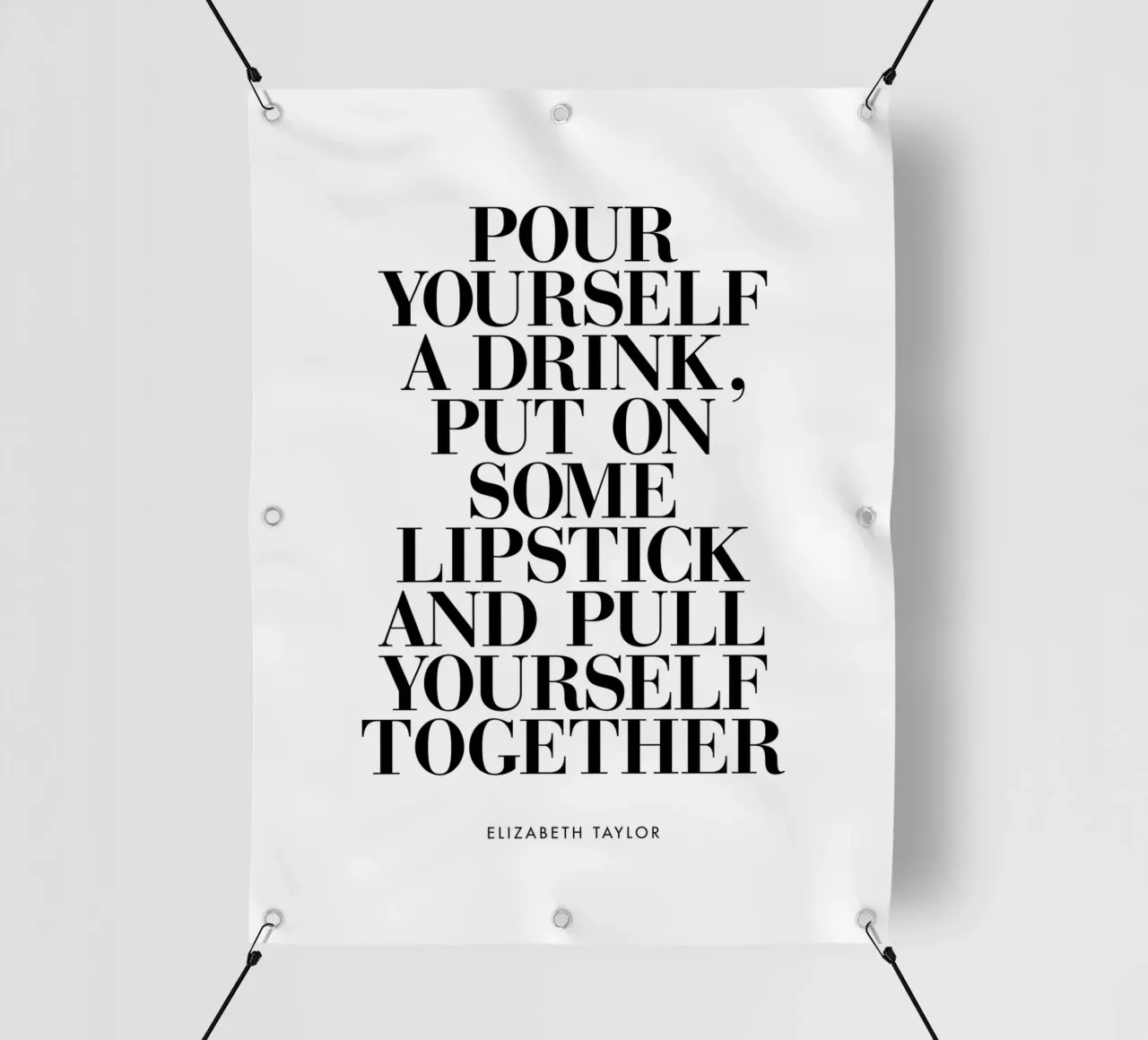 Versatevi un drink e mettetevi un po' di rossetto Typografie Design telo in pvc da THE MOTIVATED TYPE