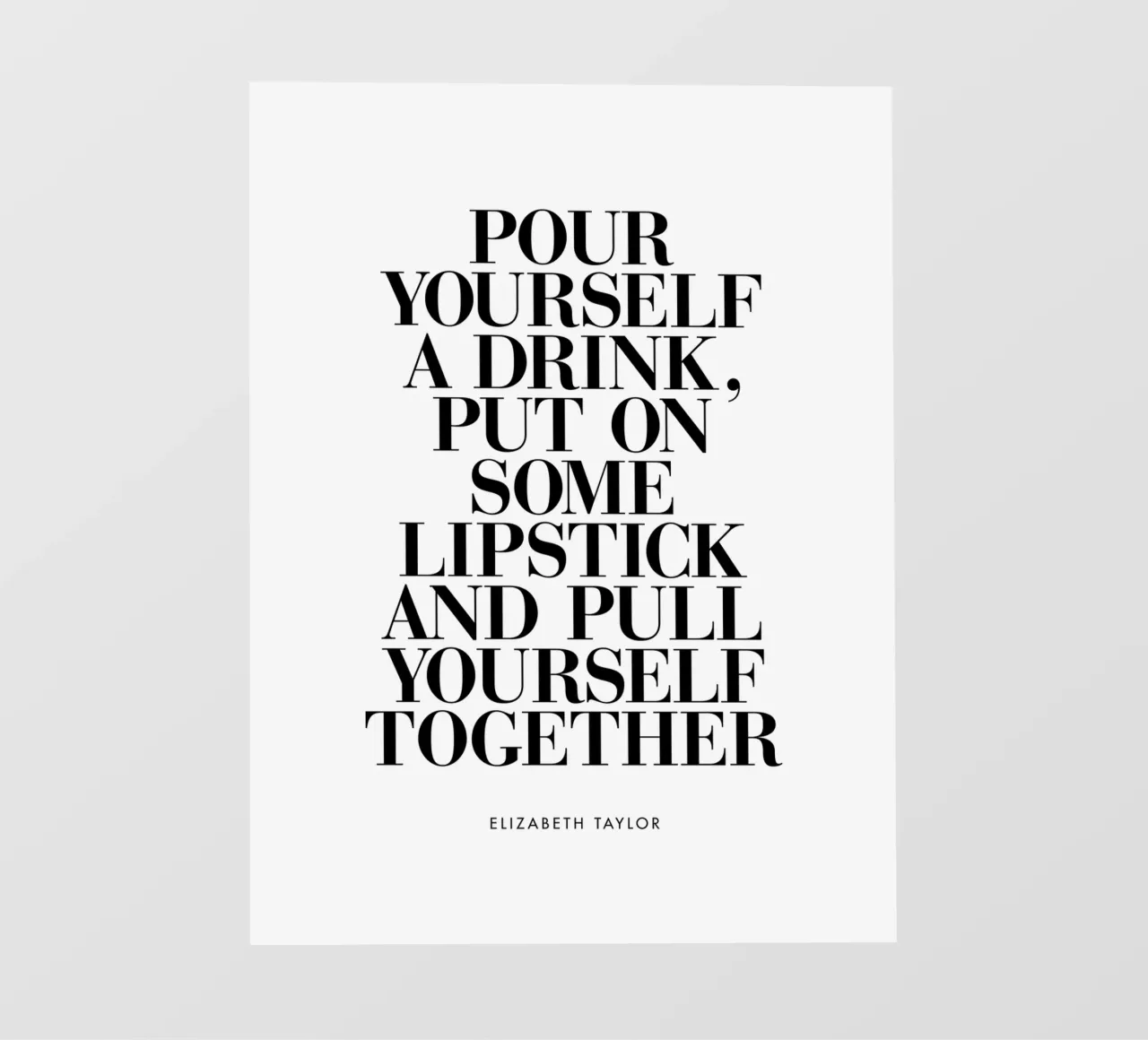 Versatevi un drink e mettetevi un po' di rossetto Typografie Design telo in pvc da THE MOTIVATED TYPE