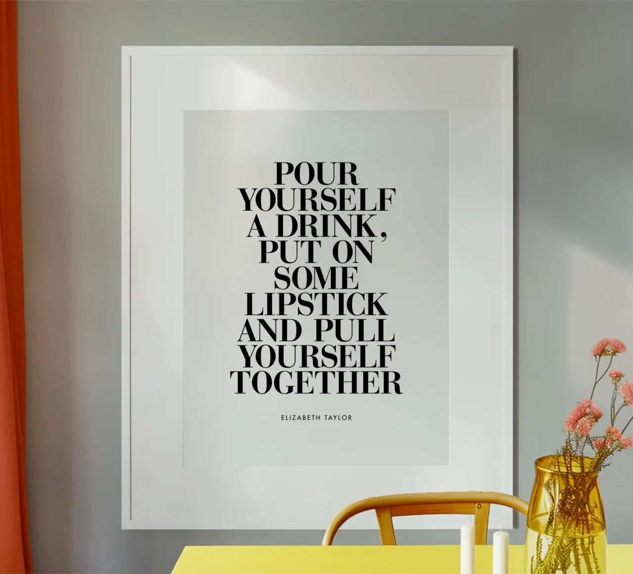 Versatevi un drink e mettetevi un po' di rossetto Typografie Design poster da THE MOTIVATED TYPE