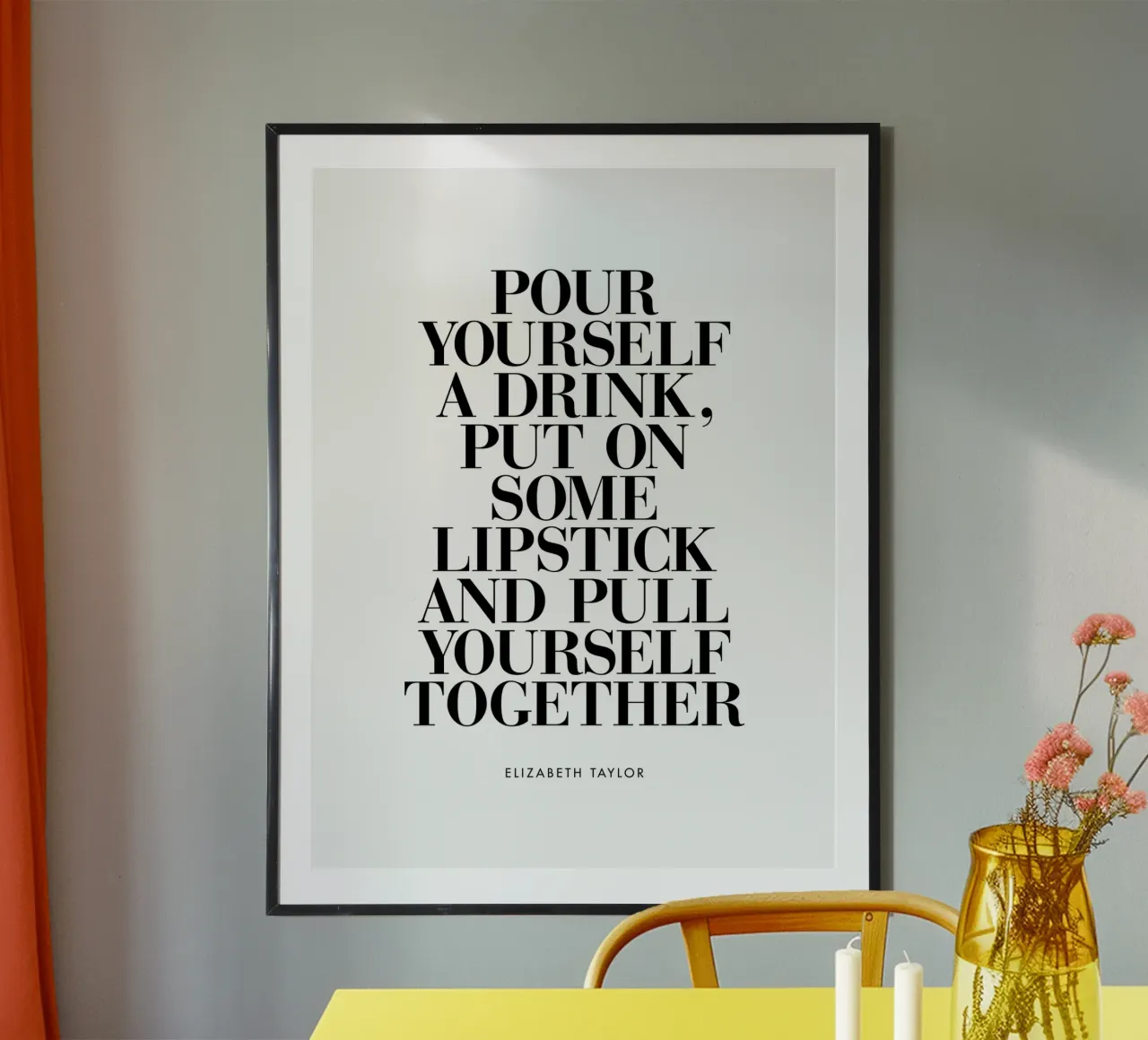 Versatevi un drink e mettetevi un po' di rossetto Typografie Design poster da THE MOTIVATED TYPE