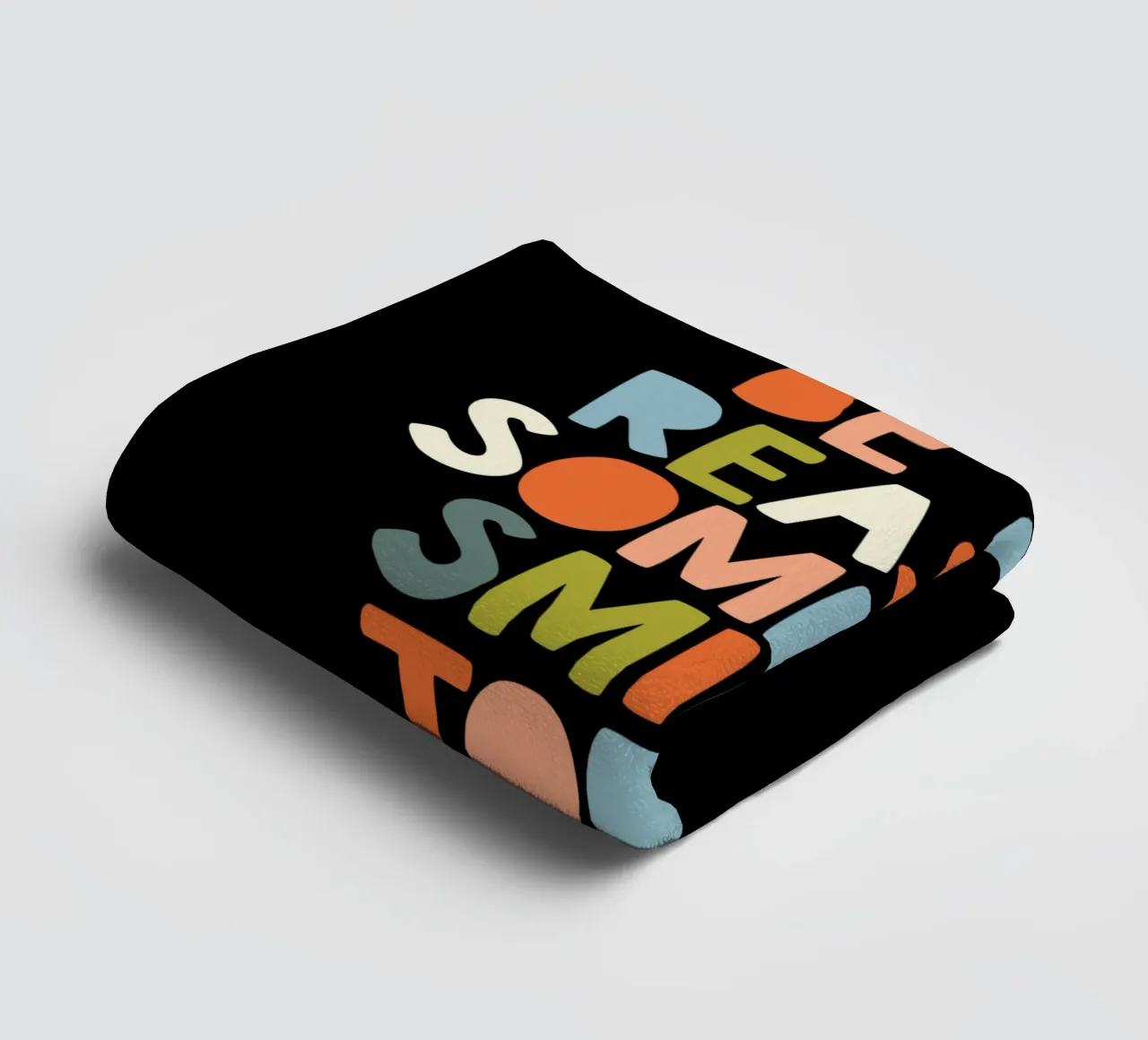 Sii la ragione per cui qualcuno sorride oggi Bold Typografie Design asciugamano da bagno da THE MOTIVATED TYPE