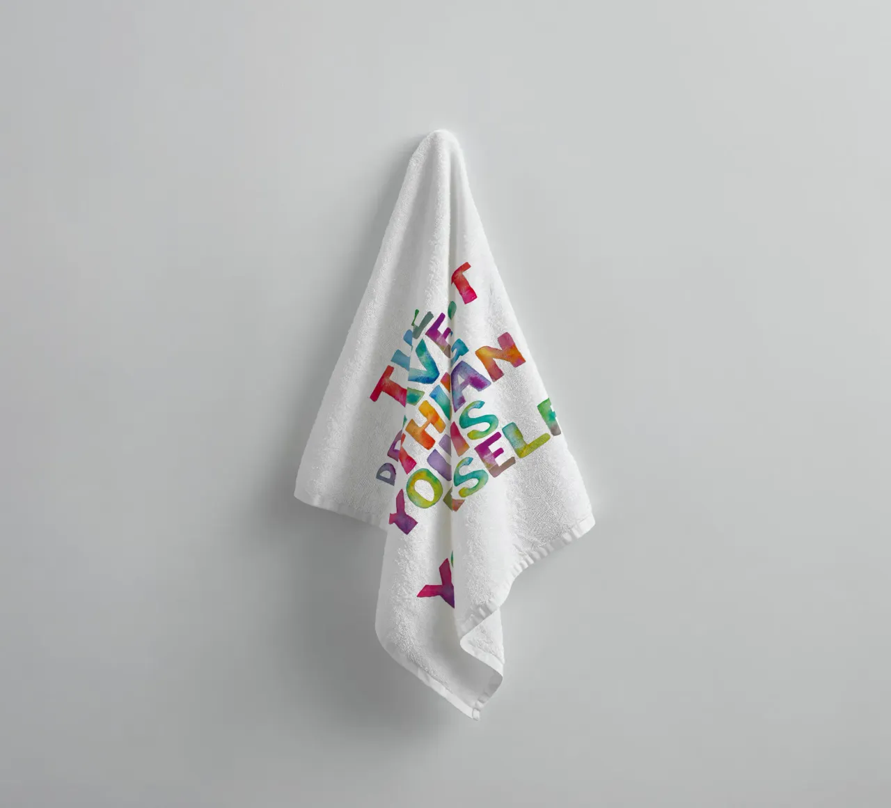 The Bravest Thing You Can Be is Yourself Regenbogen Design towel by THE MOTIVATED TYPE