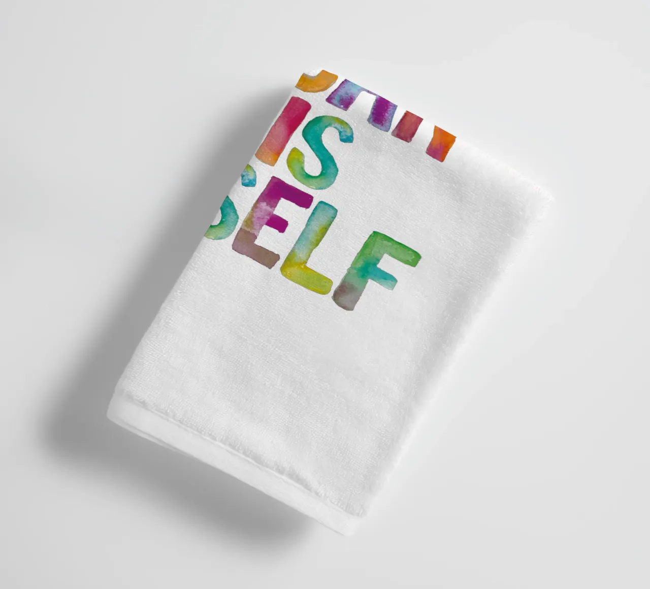The Bravest Thing You Can Be is Yourself Regenbogen Design towel by THE MOTIVATED TYPE