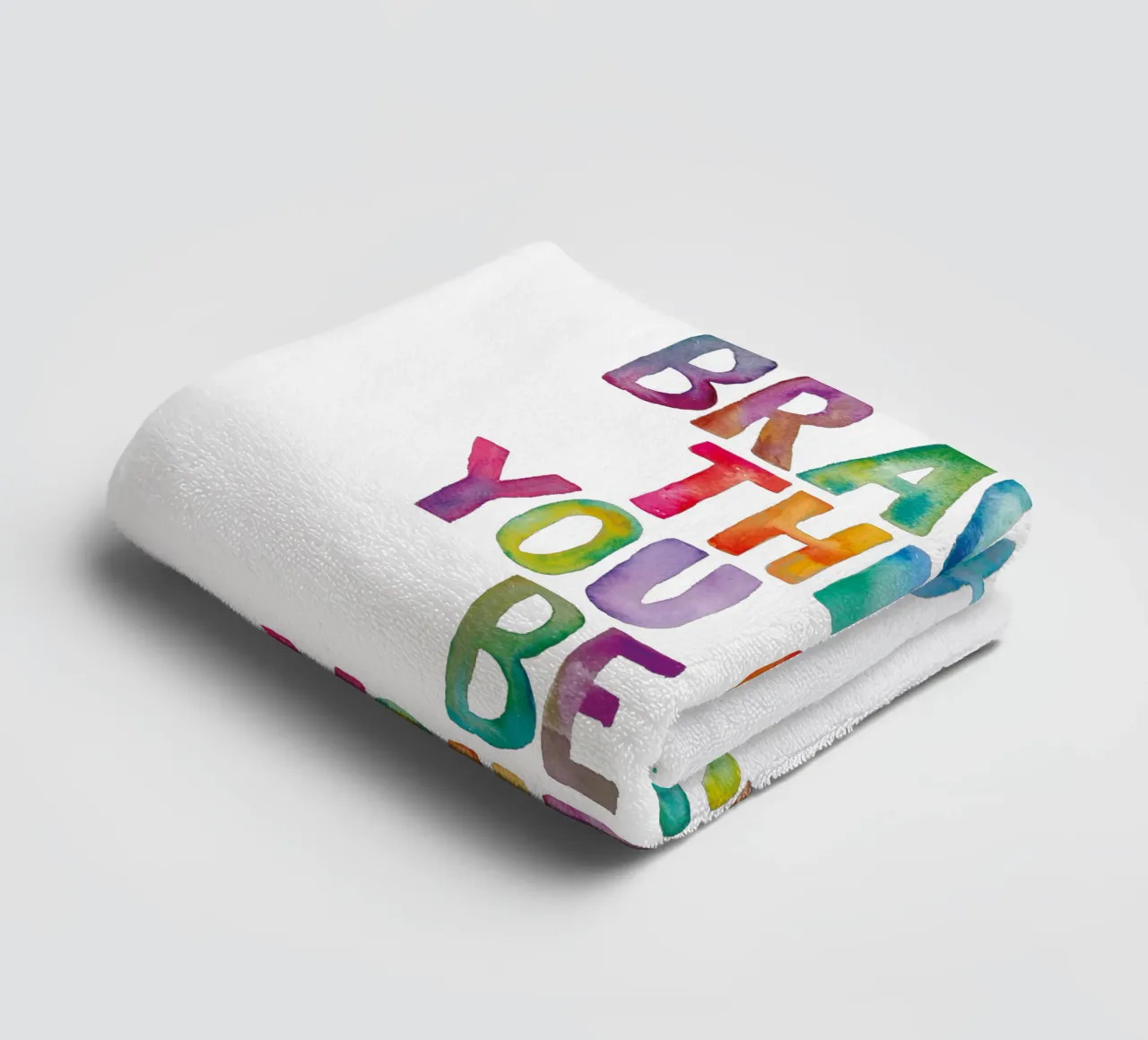 The Bravest Thing You Can Be is Yourself Regenbogen Design towel by THE MOTIVATED TYPE