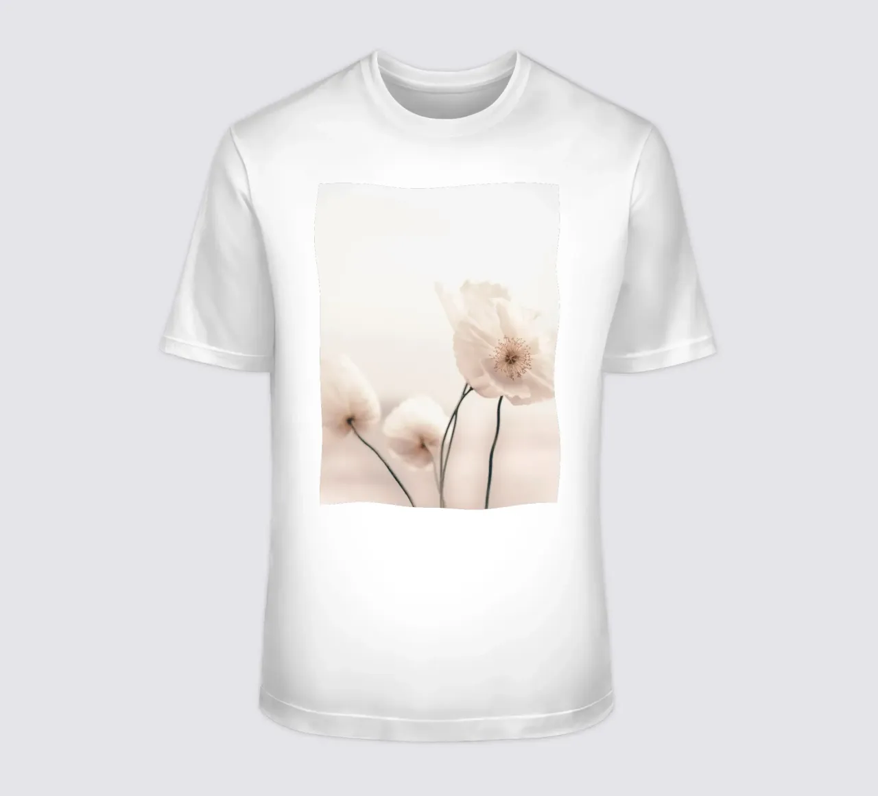 Zarte Blüten – Minimalistisches Blumendesign T-Shirt von Whole©
