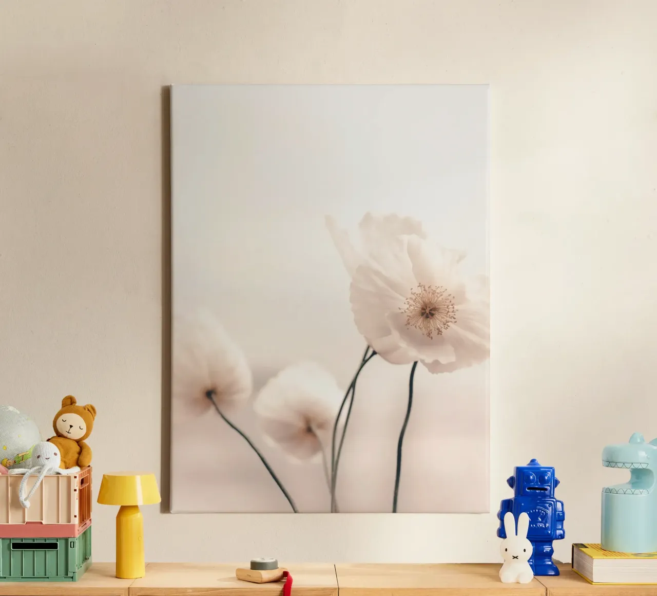 Delicate blossoms - Minimalist floral design canvas by Whole©