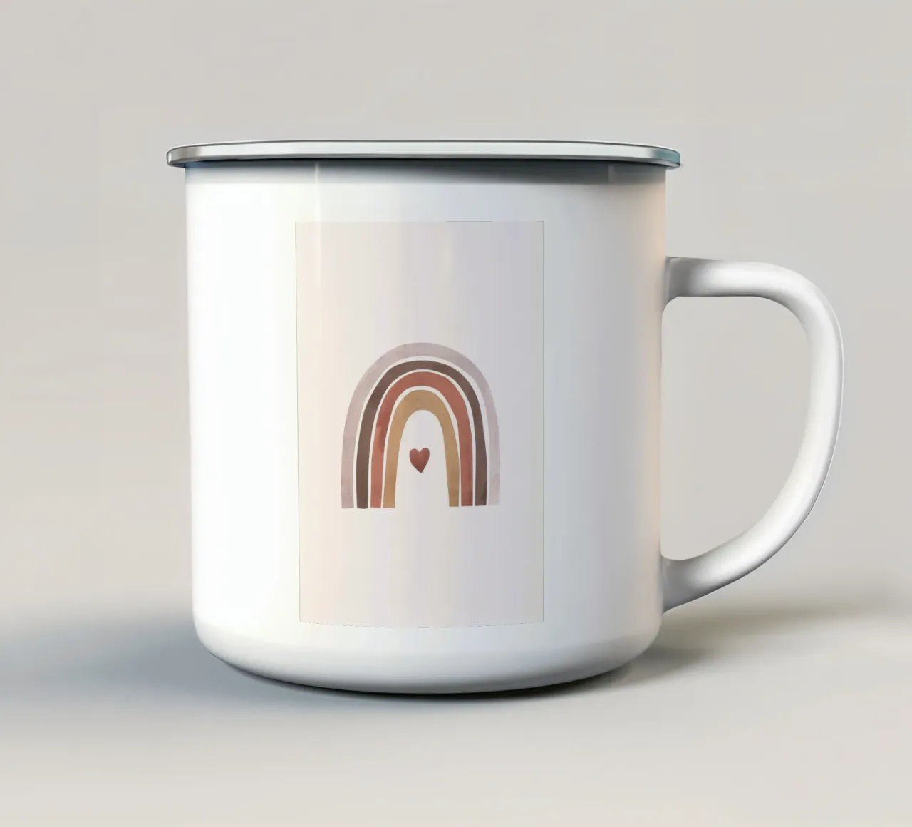 Amore arcobaleno - Design minimalista a forma di cuore tazza in smalto da Whole©