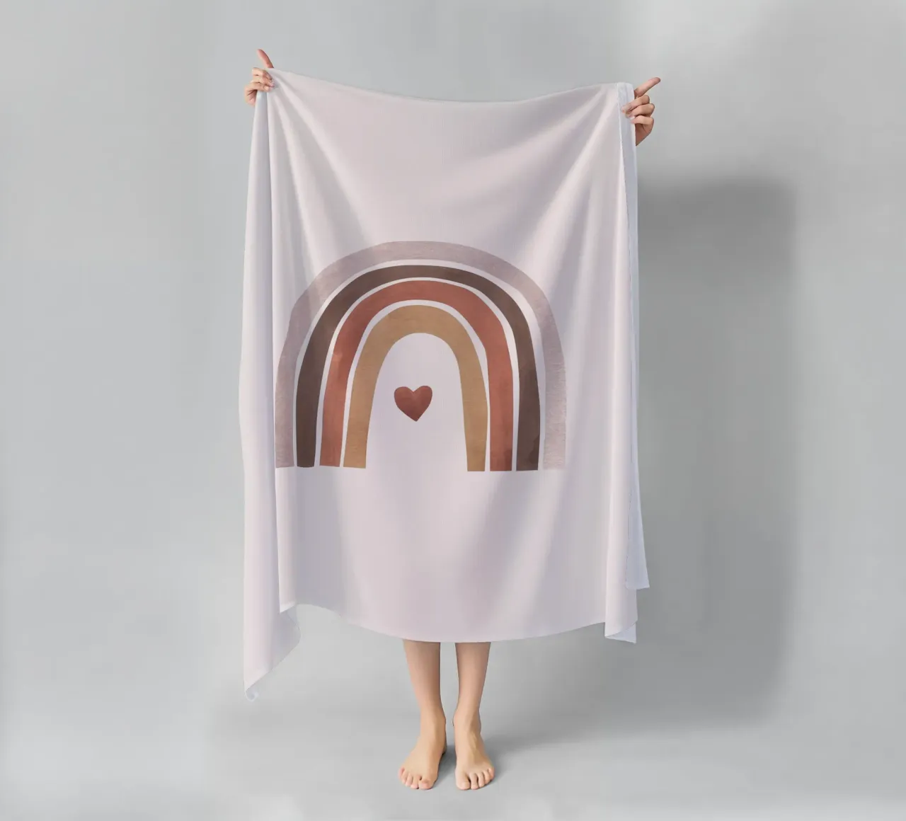 Amore arcobaleno - Design minimalista a forma di cuore telo mare da Whole©