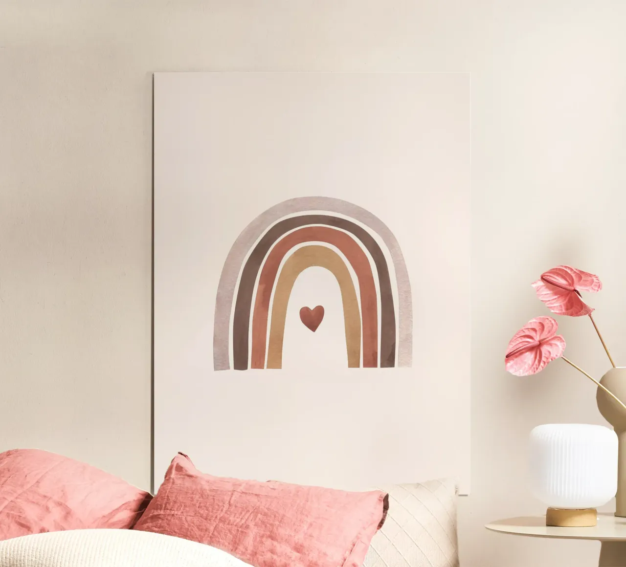Amore arcobaleno - Design minimalista a forma di cuore carta hahnemühle da Whole©