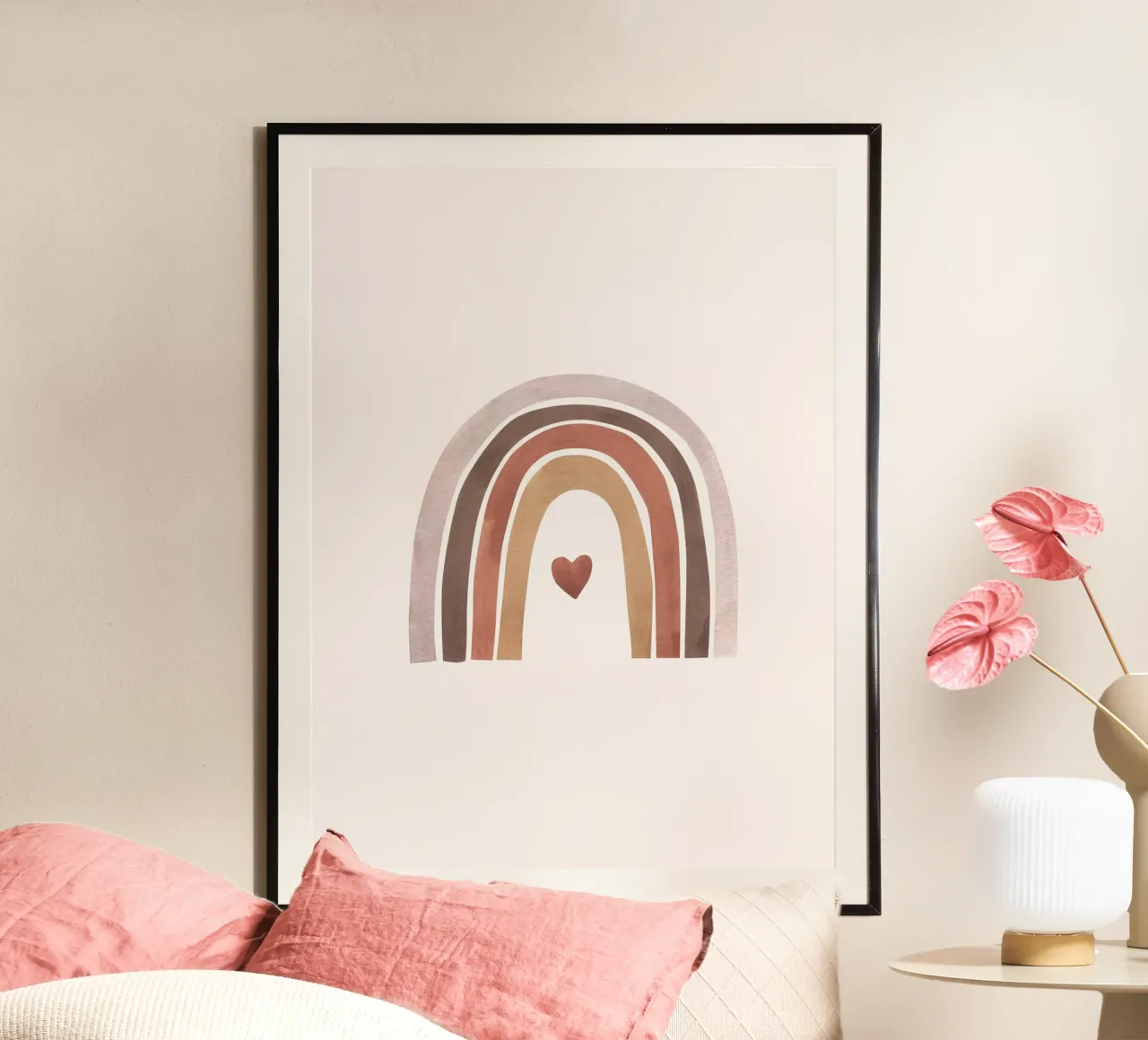 Amore arcobaleno - Design minimalista a forma di cuore carta hahnemühle da Whole©