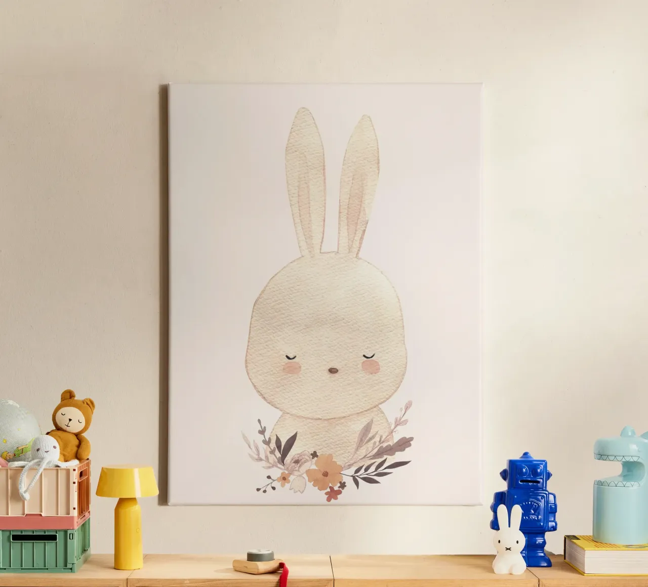 Cute bunny - Gentle nursery design canvas by Whole©