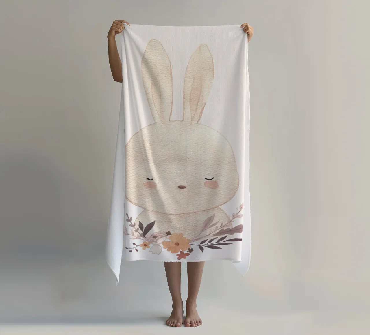 Lapin mignon - Design doux pour la chambre d'enfant serviette de plage de Whole©