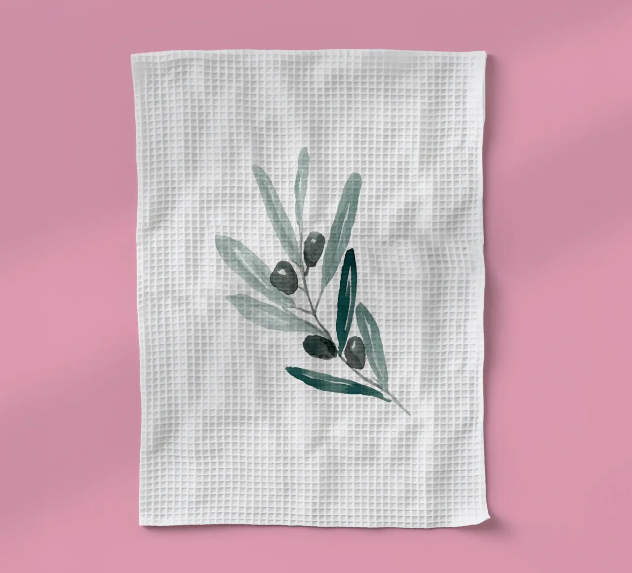 Watercolor Olive Branch tea towel by anisillustration