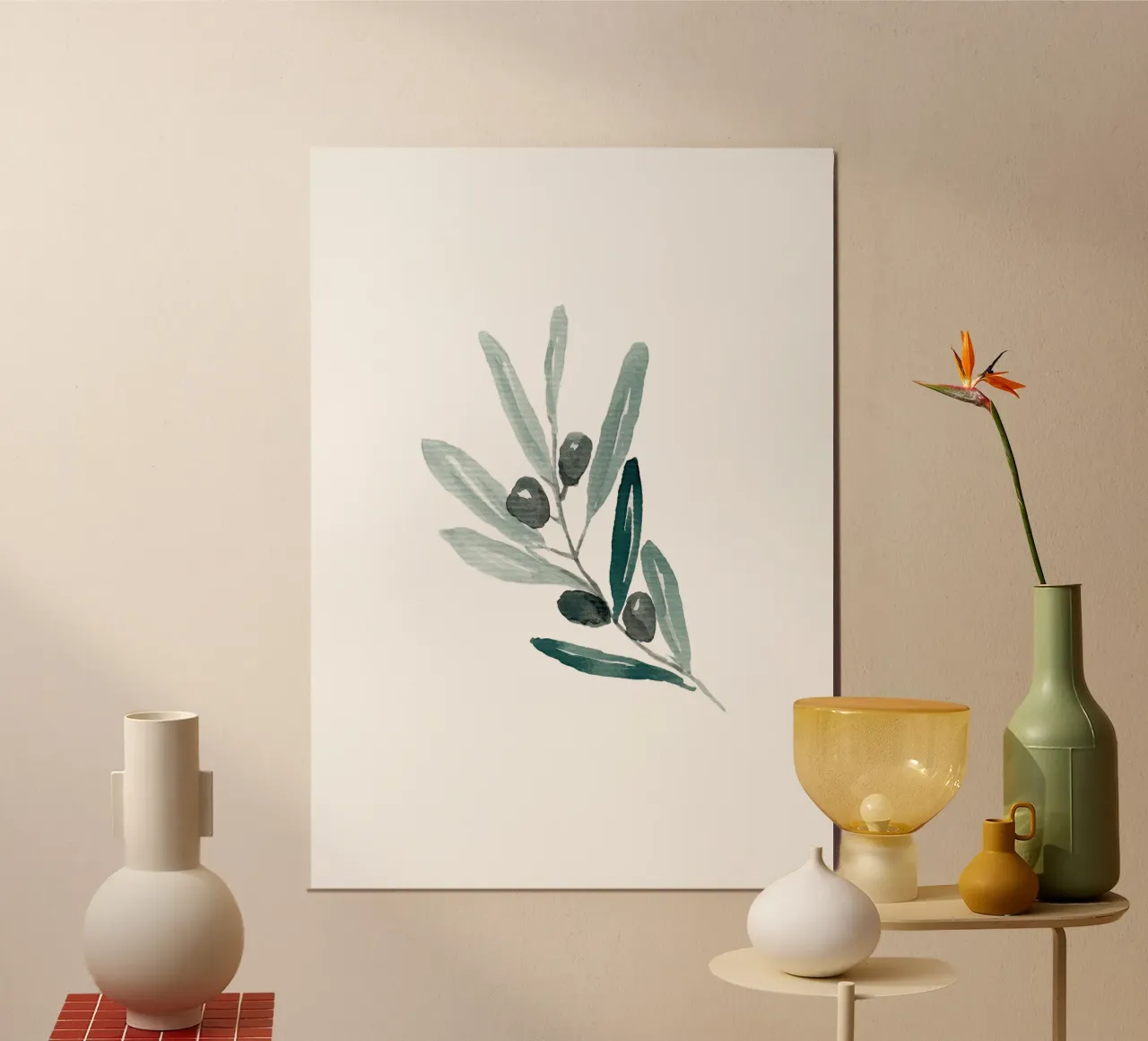 Watercolor Olive Branch carta hahnemühle da anisillustration
