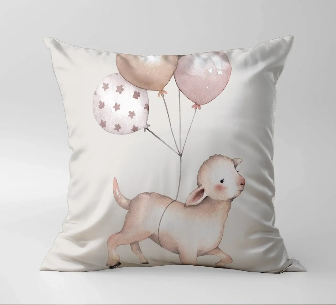 Agnello con palloncini - Design giocoso per bambini cuscino da Whole©
