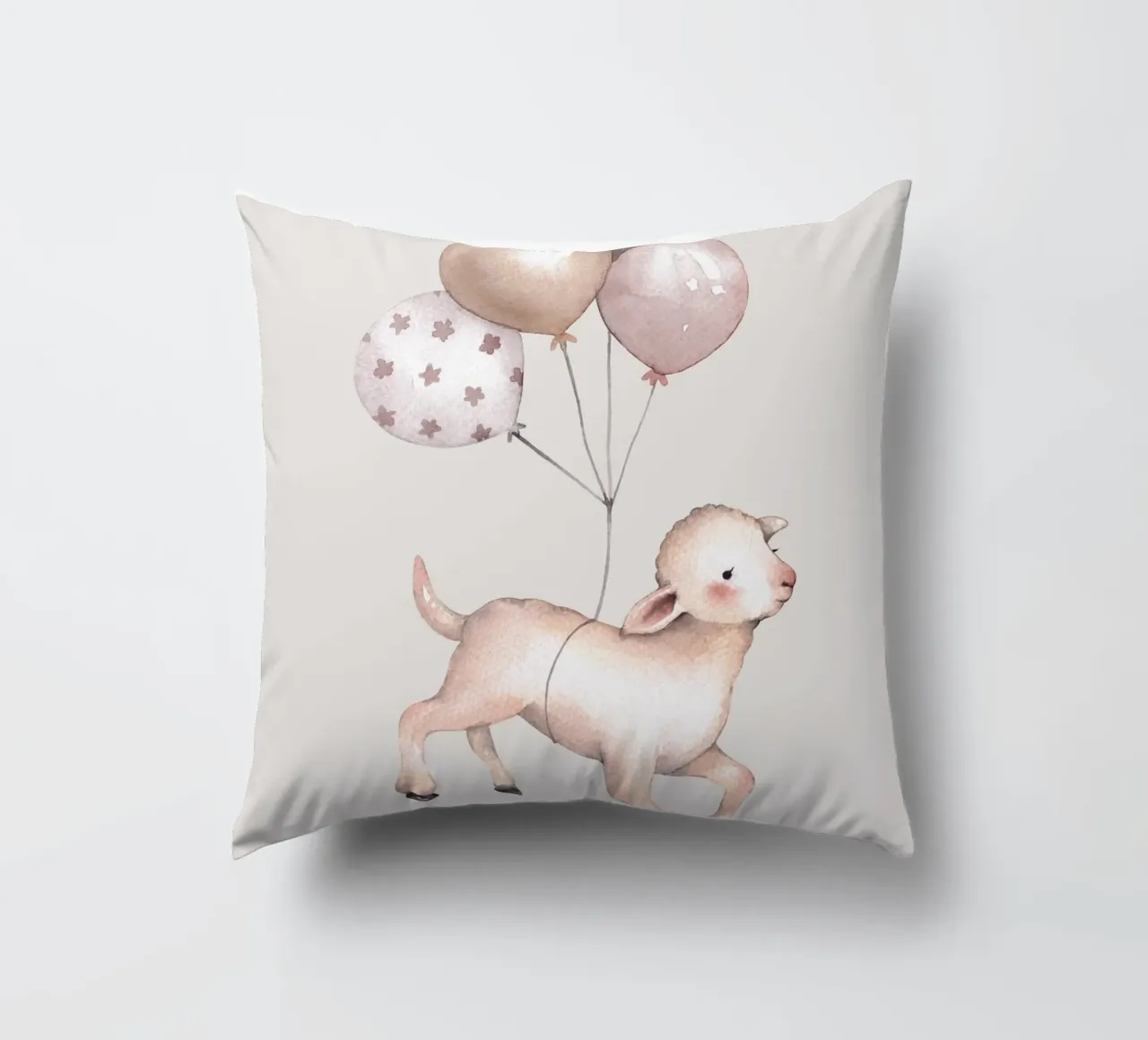 Agnello con palloncini - Design giocoso per bambini cuscino da Whole©