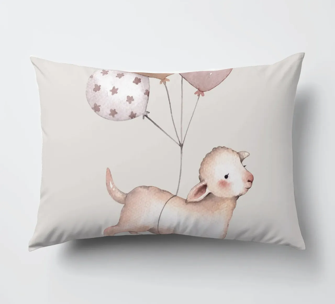 Agnello con palloncini - Design giocoso per bambini cuscino da Whole©