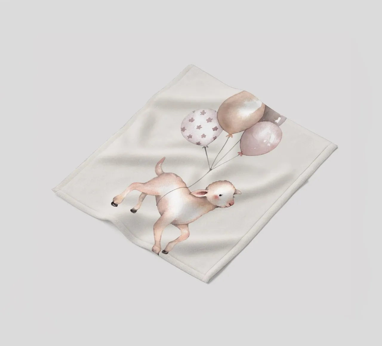Agnello con palloncini - Design giocoso per bambini coperta in pile da Whole©