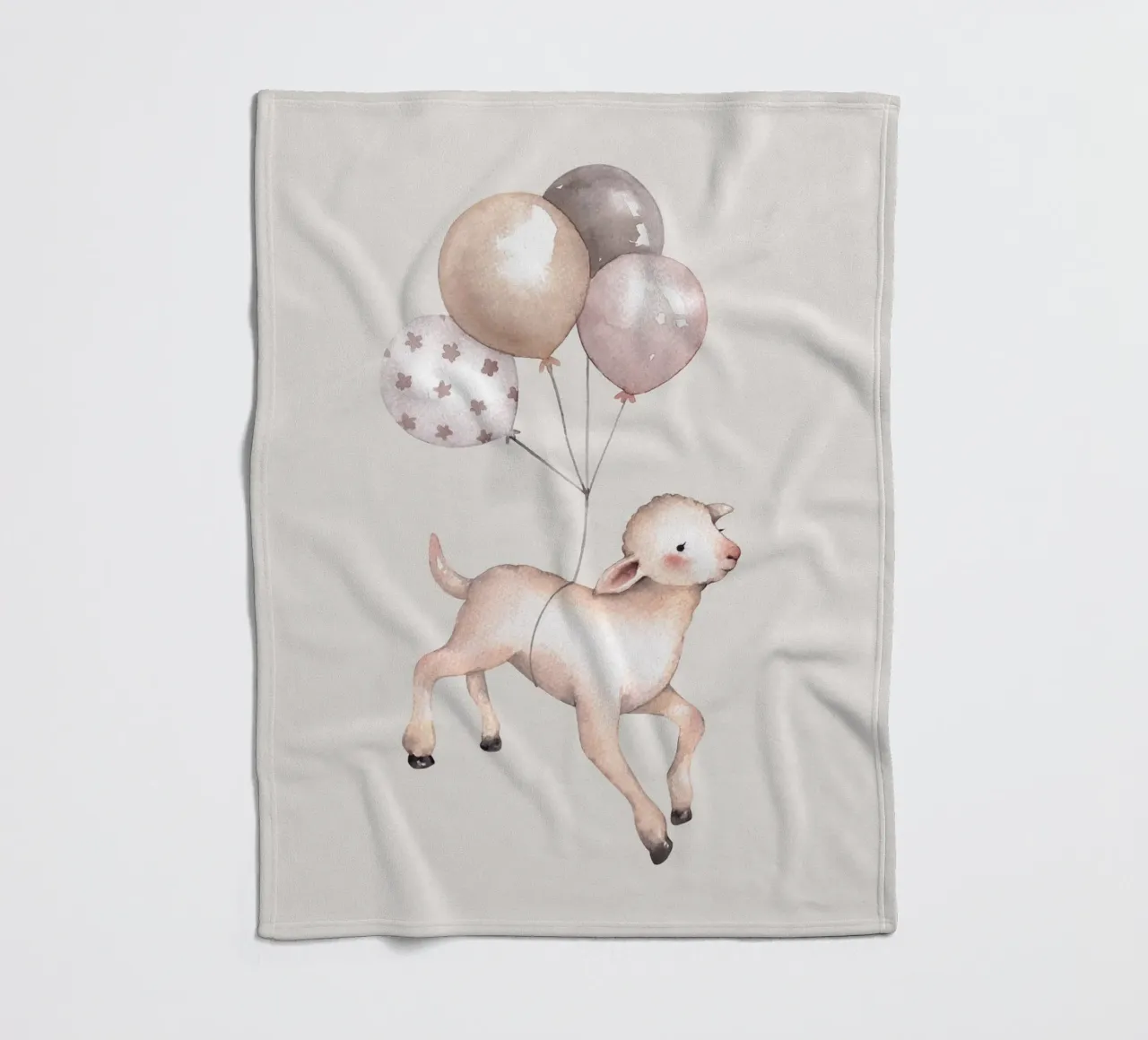 Agnello con palloncini - Design giocoso per bambini coperta in pile da Whole©