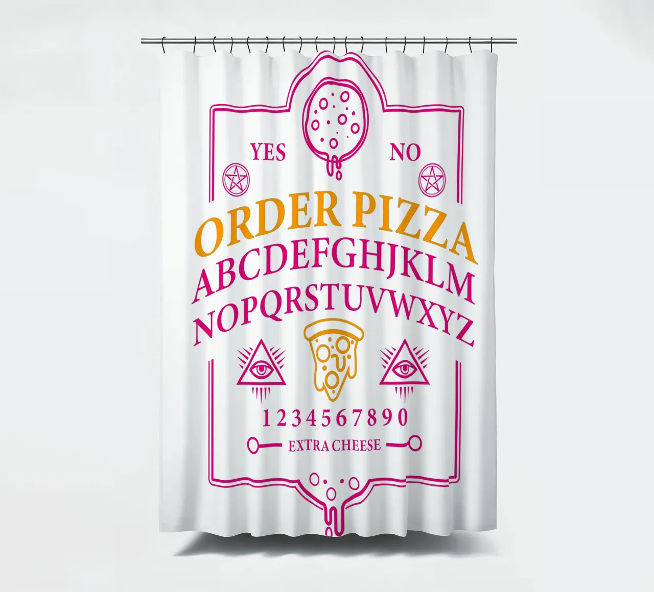 Order Pizza shower curtain by edsonramosart