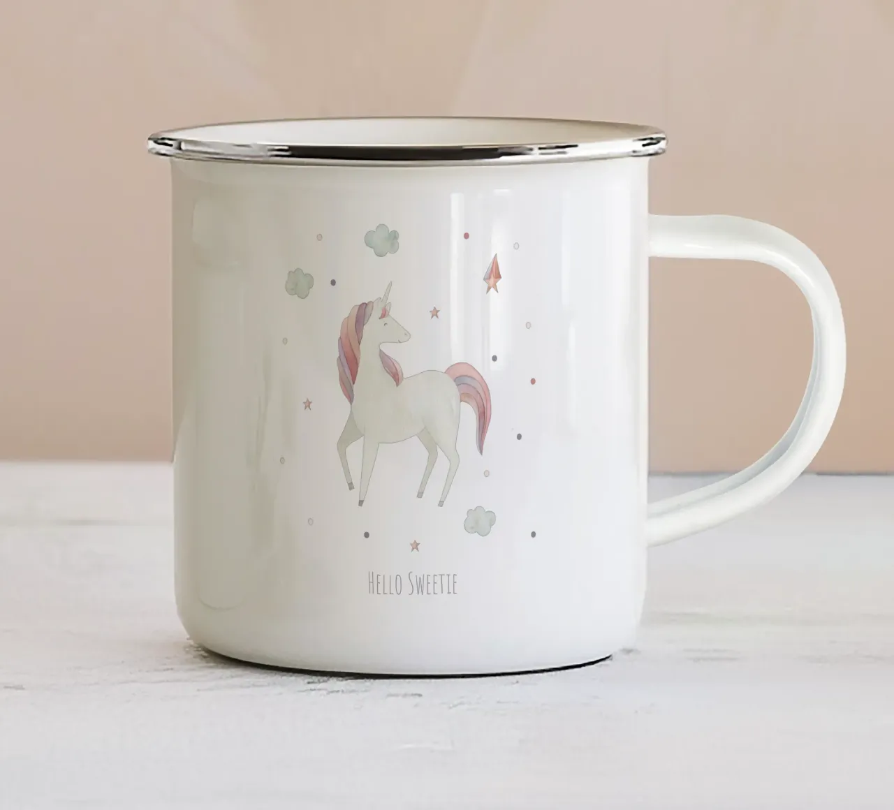 Unicorno Aurora tazza in smalto da Sabrina Ziegenhorn