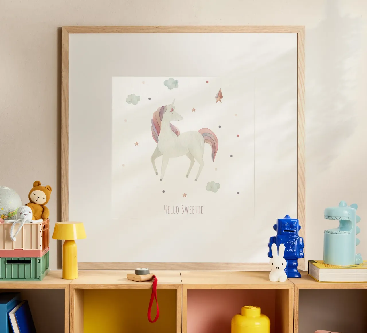 Unicorno Aurora poster con telaio in plastica da Sabrina Ziegenhorn