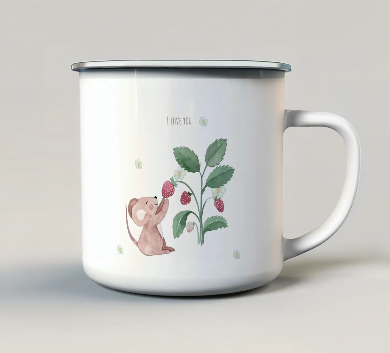 Erdbeermaus tazza in smalto da Sabrina Ziegenhorn
