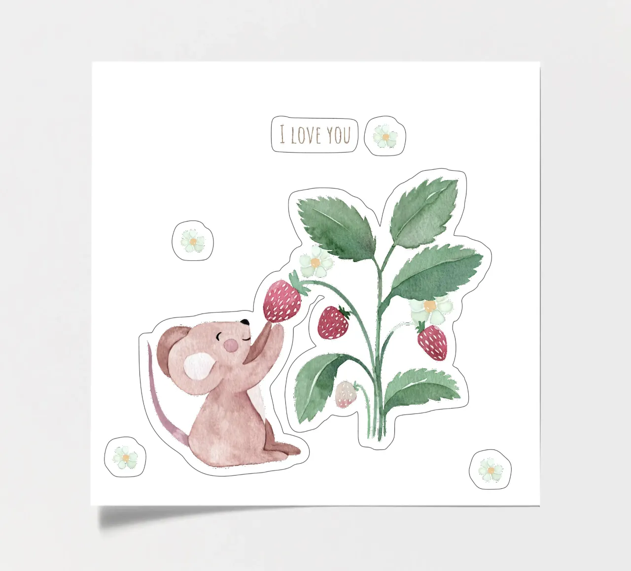 Erdbeermaus sticker sheet by Sabrina Ziegenhorn