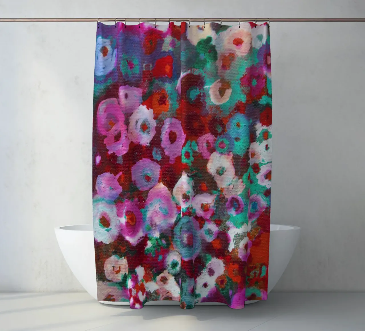 Fiori colorati astratti tenda da doccia da Teresa André