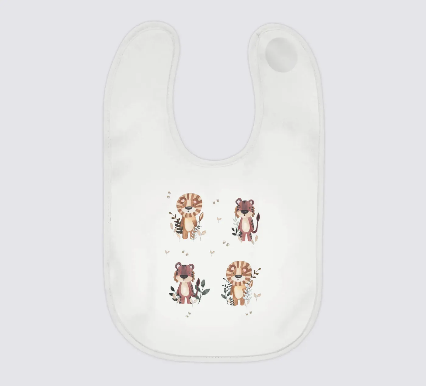 Tijger & leeuw baby slabbetje van Sabrina Ziegenhorn