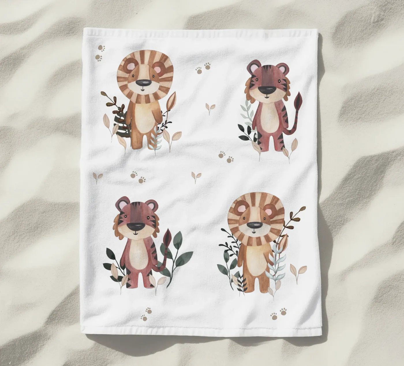 Tiger & Lion Strandtuch von Sabrina Ziegenhorn