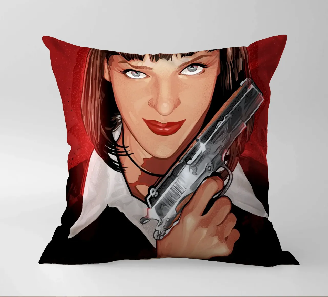 Mia with gun cuscino da nabakumov