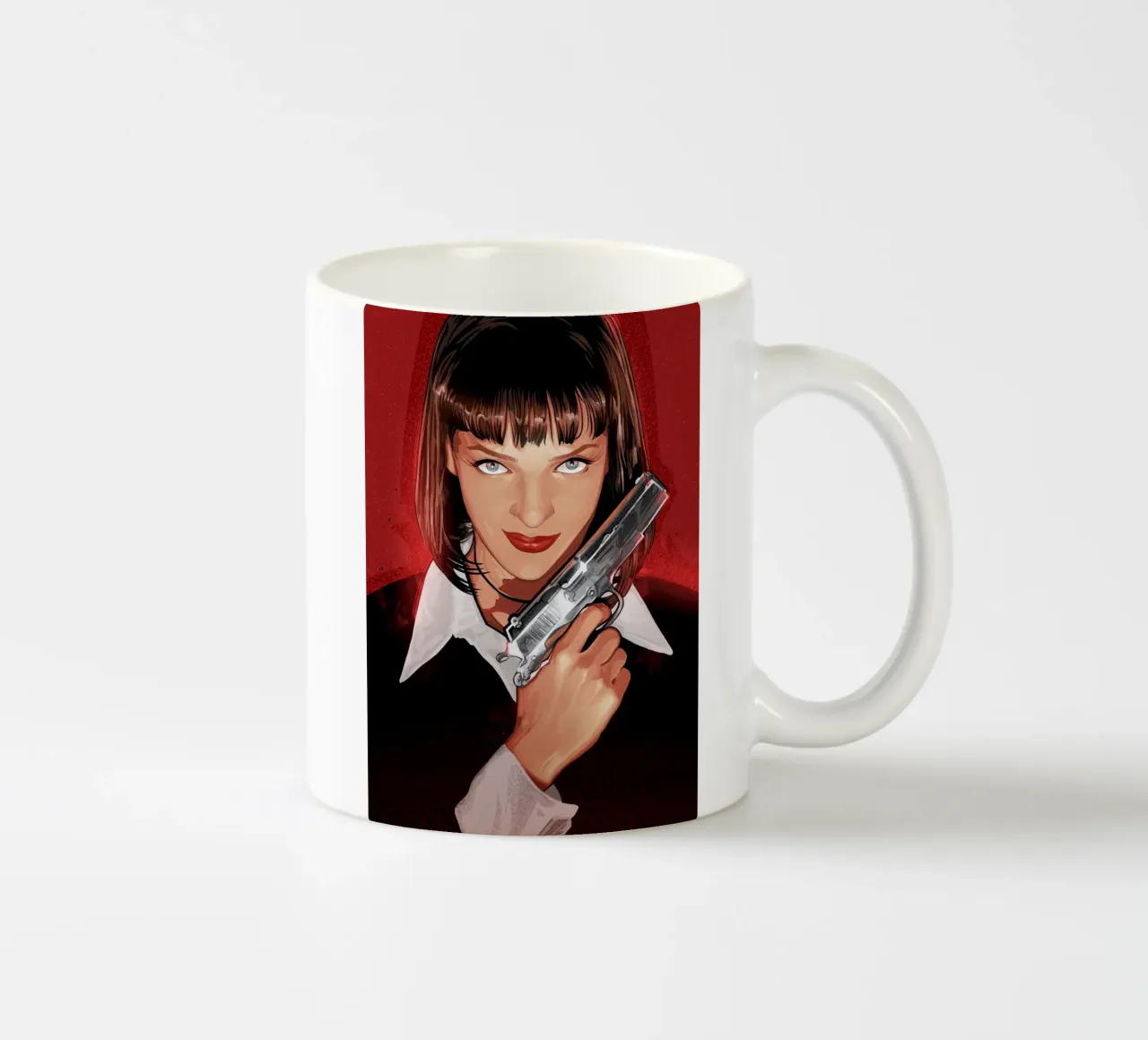 Mia with gun tazza in ceramica da nabakumov