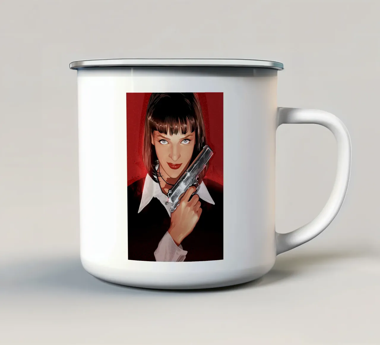Mia with gun tazza in smalto da nabakumov