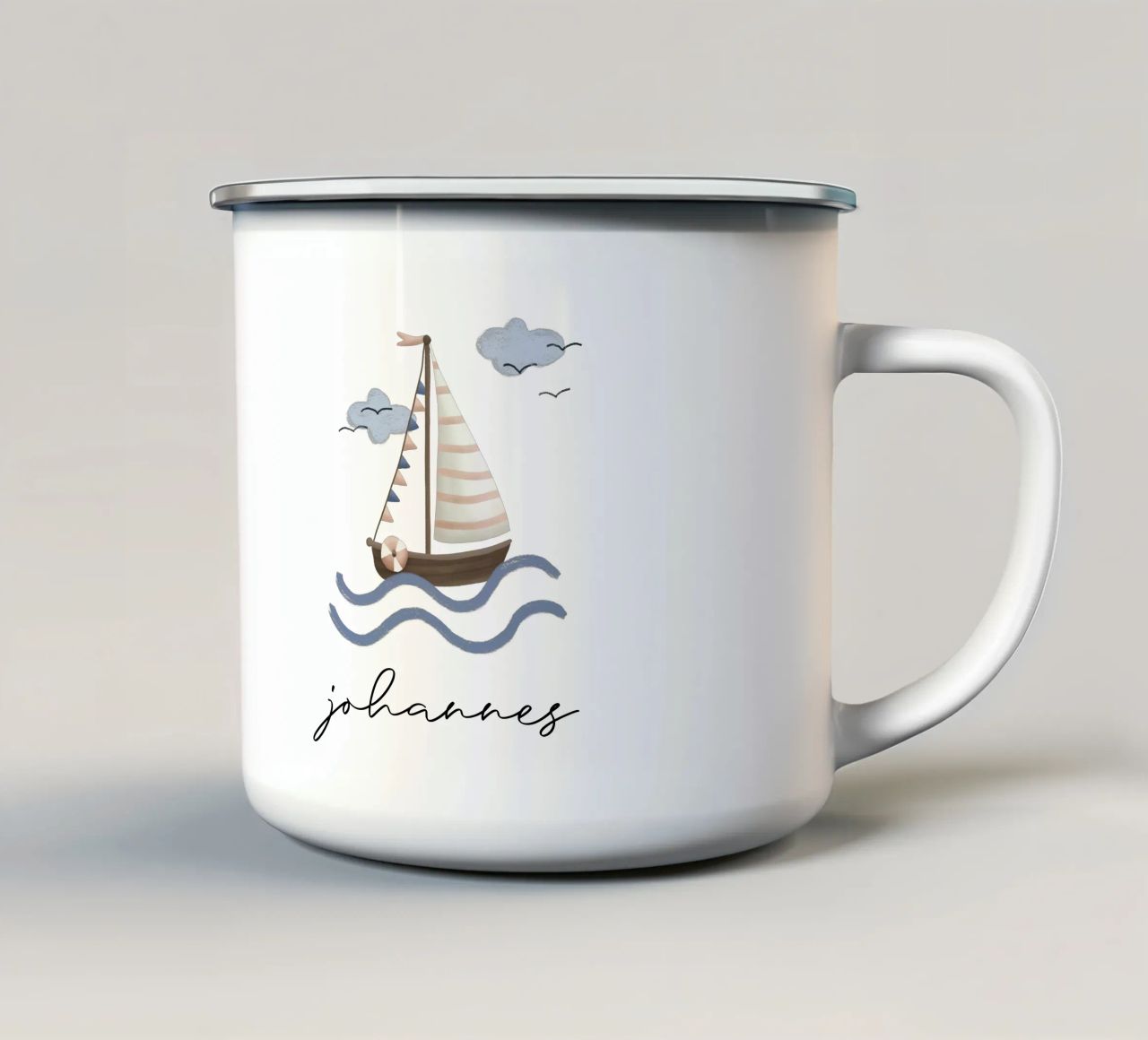 Barca a vela tazza in smalto da pv design