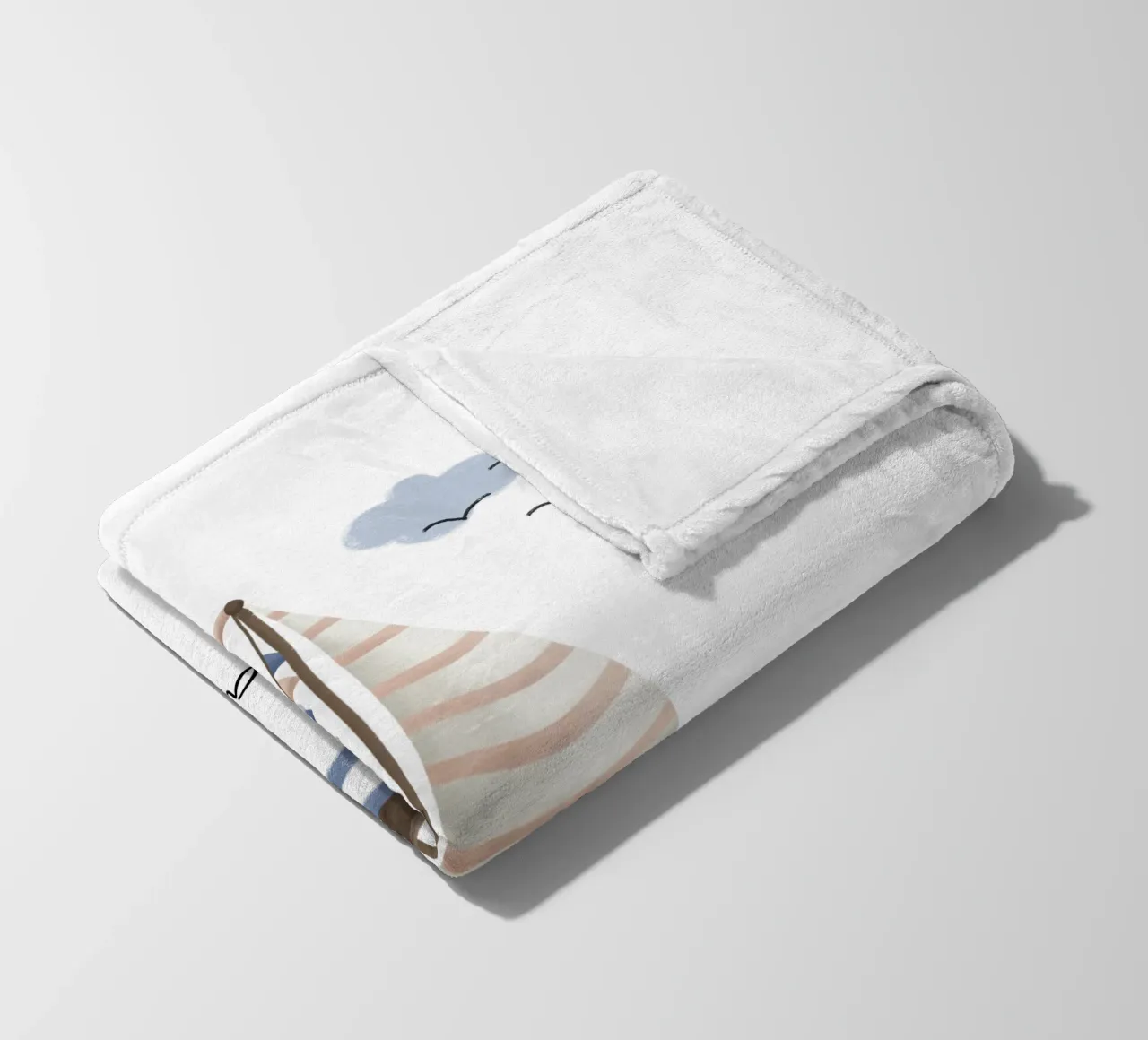 Sailboat fleece blanket by we line studio - design